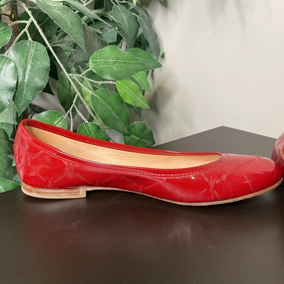 LONGCHAMP Ladies Lipstick Red Patent Leather Ballet Flats Size 38.5 US 7.5 - Picture 8 of 16